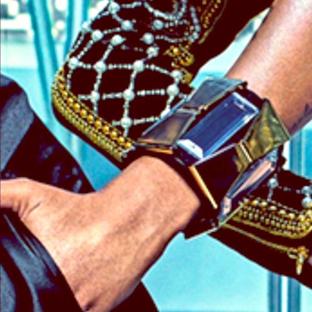 BalmainX H&M crystal and suede bracelet